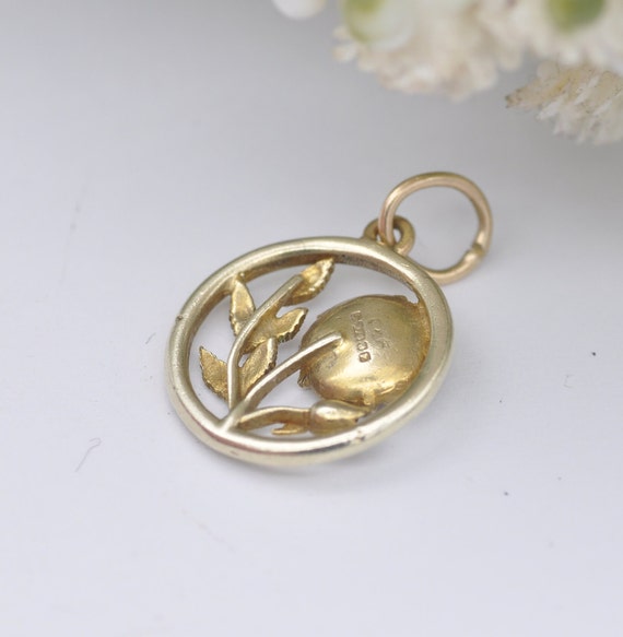 Vintage 9ct Gold Lancaster Rose Charm  Pendant 19… - image 7