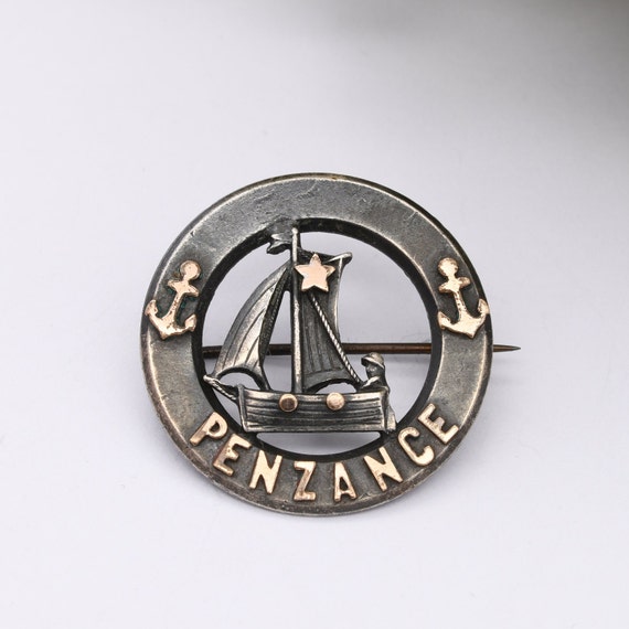 Antique Penzance Silver Brooch - Cornwall England… - image 2