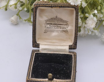Antique Leather Ring Box With Gold Tooling - Bakers Jewel Casket