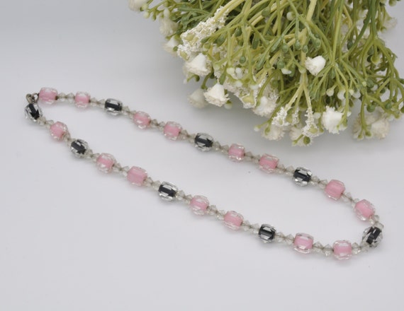 Vintage Art Deco Czech Glass Bead Necklace - Past… - image 4