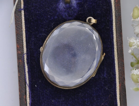 Antique Victorian Rock Crystal Locket Pendant - image 5