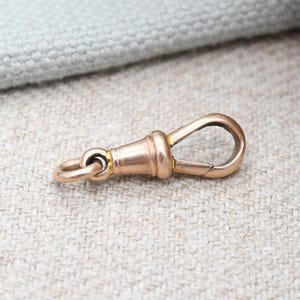 Antique 9ct Gold Dog Clip Clasp by Charles Daniel Broughton - Chunky Solid Gold Fastener for Watch Chain | Charm Bracelet | Pendant Necklace