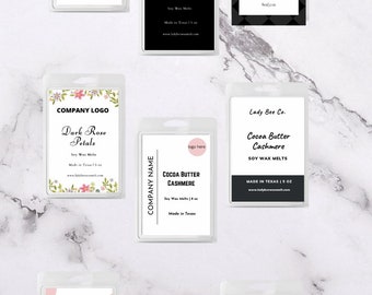 Wax Melt Label Template (12 Designs) Modern Minimal Product Label Template,Candle Label Template, Editable Product Label Design, CANVA "2x3"