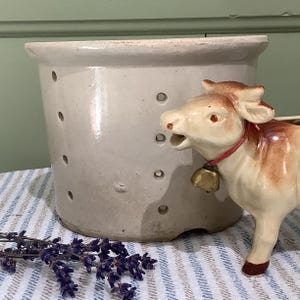French Vintage Stoneware Cheese Mould, Medium Seize, Faisselle Mould, French Farmhouse Kitchen Decor, Cheese Mould