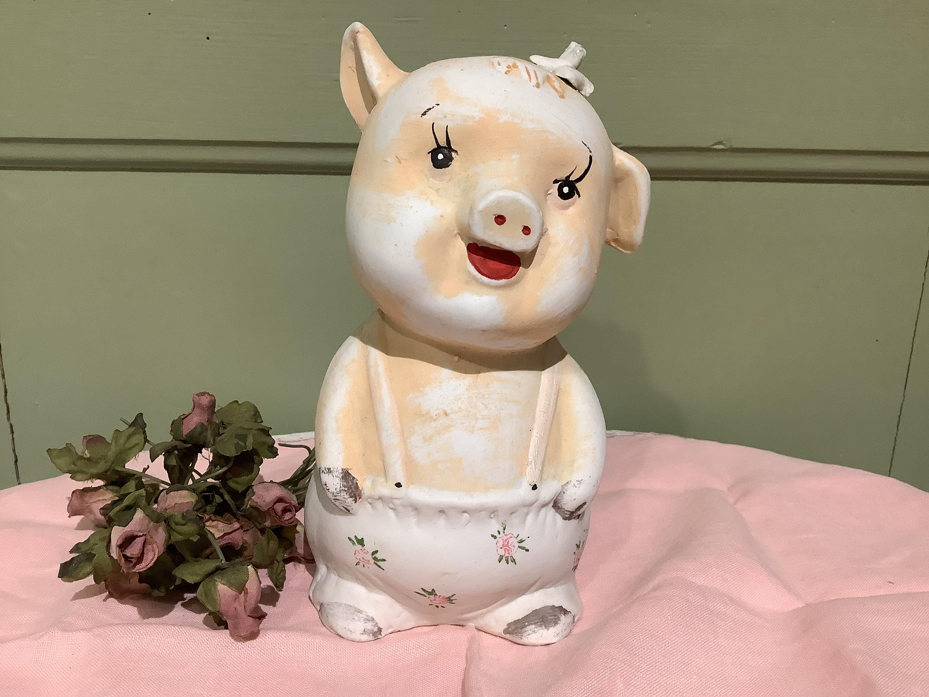 50s 60s レフトン ビスク製 ブタの貯金箱 日本製 ヴィンテージ レフトン ビスク貯金箱：1950年代の日本製豚の置物