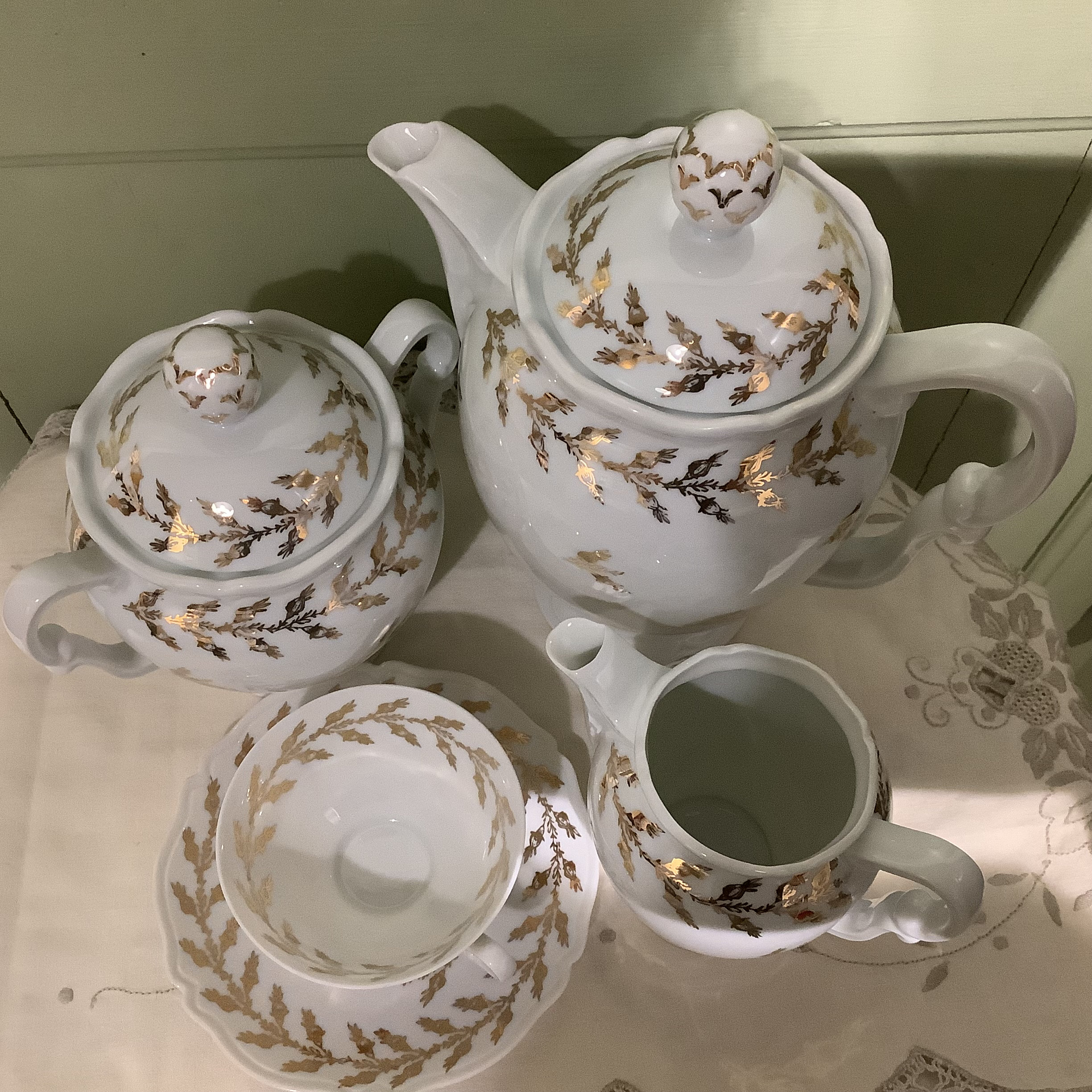 Limoges Porcelain Coffee Service Marcel Chaufriasse, Collectible