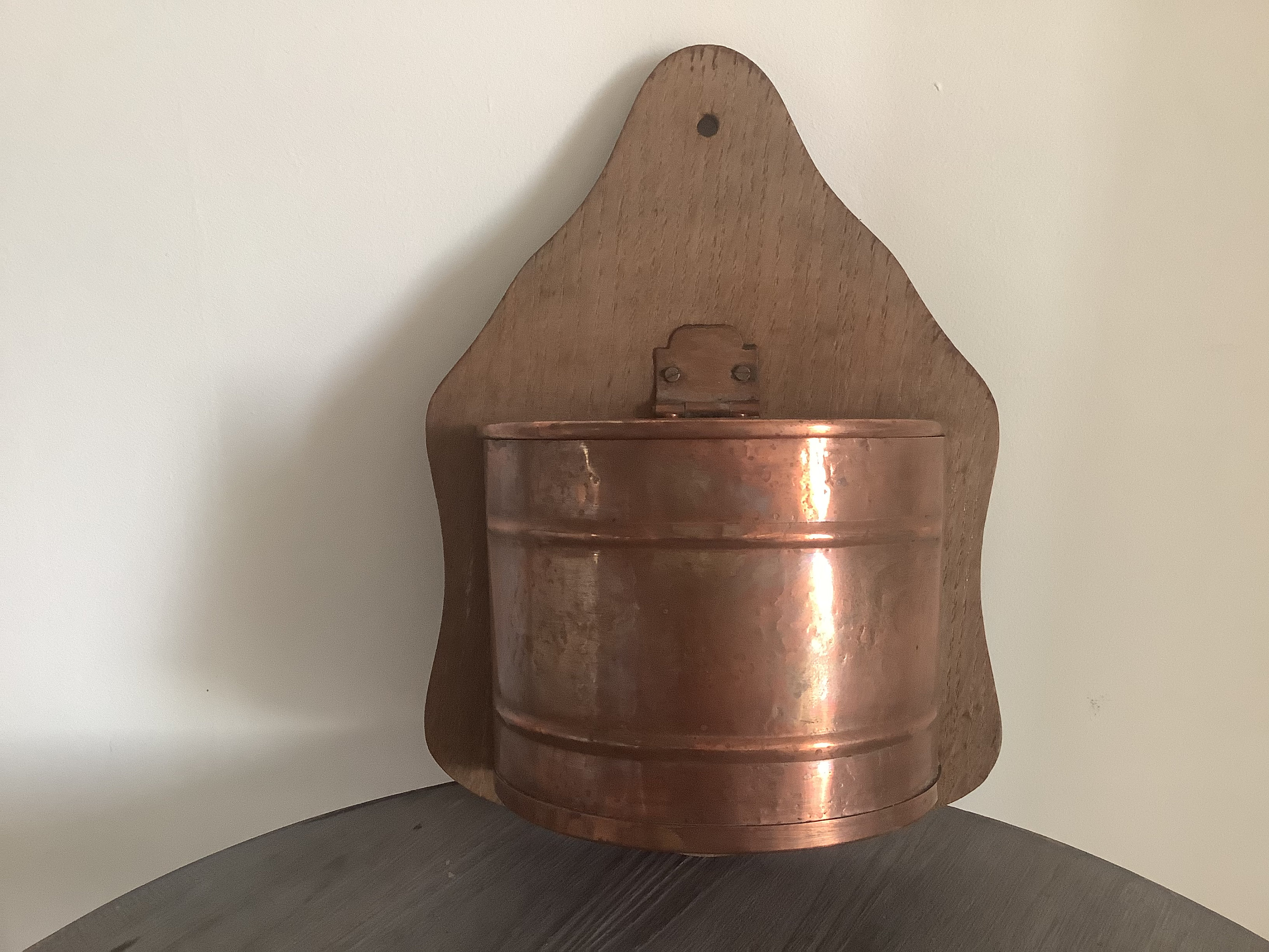 Français Vintage Cooper Allumettes Boîte d'allumette Support Mural Français Décoration de Ferme Camp