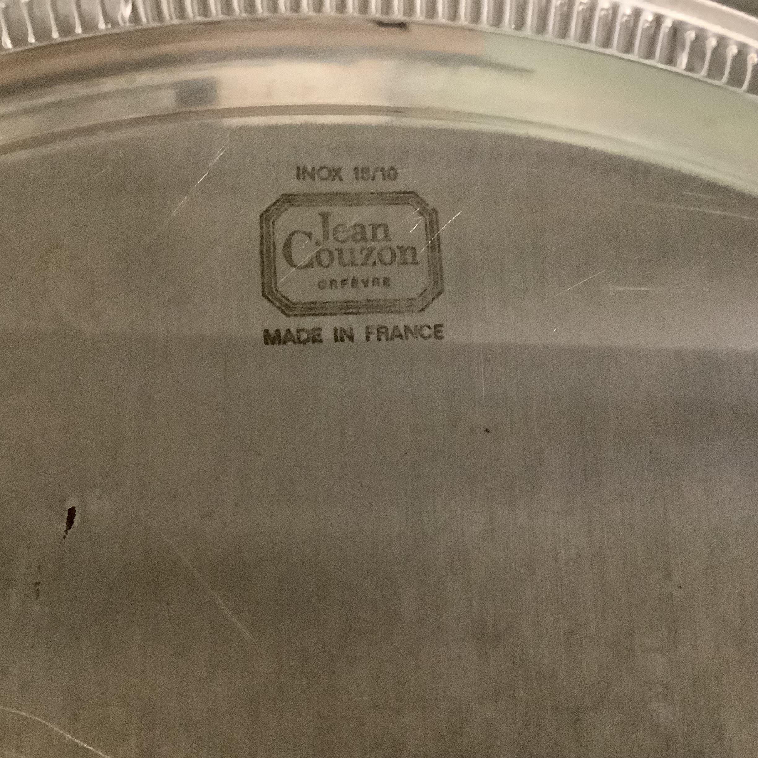 Plat De Service Jean Couzon Inox 18/10 - Diamètre 29,5 Cm - Made In France - Vintage