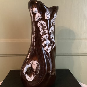 French Mid Century Studio Pottery Vallauris Vase From Puy Mary, Cantal France, Collectible Ceramics,