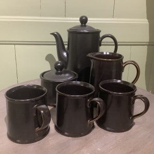 Ulster Ceramics Studio Pottery Ireland Vintage Coffee Service, 1970’s Mid Century Studio Pottery