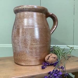 French Vintage Confit Jug, Glazed Stoneware, French Country Kitchen Decor