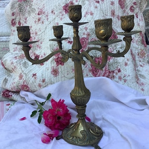 Vintage französischer Kerzenhalter aus Bronze, Brocante Fund, Kerzenleuchter
