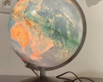 Globe Terrestre Colomb Duplex Typ 402654, lampe globe vintage des années 1970