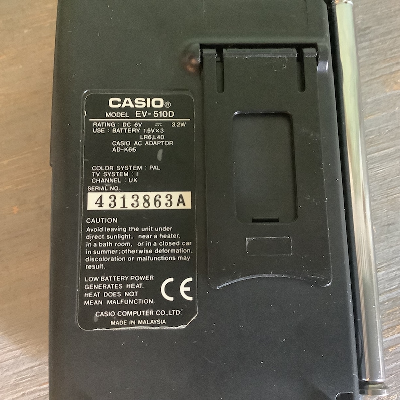 Vintage Casio TFT Active Matrix LCD Color Television EV 510, Collector Item 1990s image 5