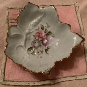 Footed Signed - Painted Trim Etsy Cottage Ball Gold Porcelain Bowl Antique Hand France Roses Limoges T&V