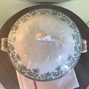 Antik fransk järnstensterrin, Transferware, fransk dekor, dukning bild 4
