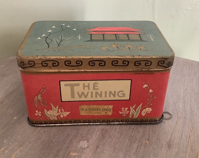 Vintage Französisch Twining Tee The Tin Box, Darjeeling Tin Canister, Vintage Tee Box, Sammler Teedose
