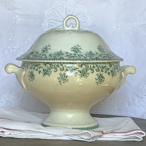 Antik fransk järnstensterrin, Transferware, fransk dekor, dukning bild 10