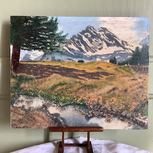 French Original Oil on Board Mid Century 1965 Painting, French Landscape Painting, Signed By Artist