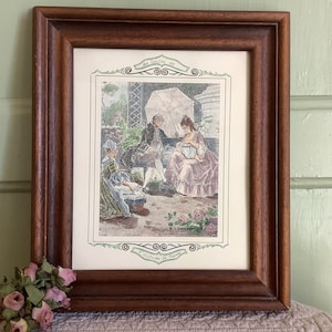 French Vintage Lithograph by Yves Ducourtioux, Indian Ink Painted Print, Original YD print of French Life