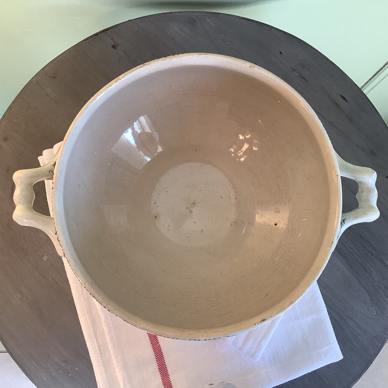 Antik fransk järnstensterrin, Transferware, fransk dekor, dukning bild 5