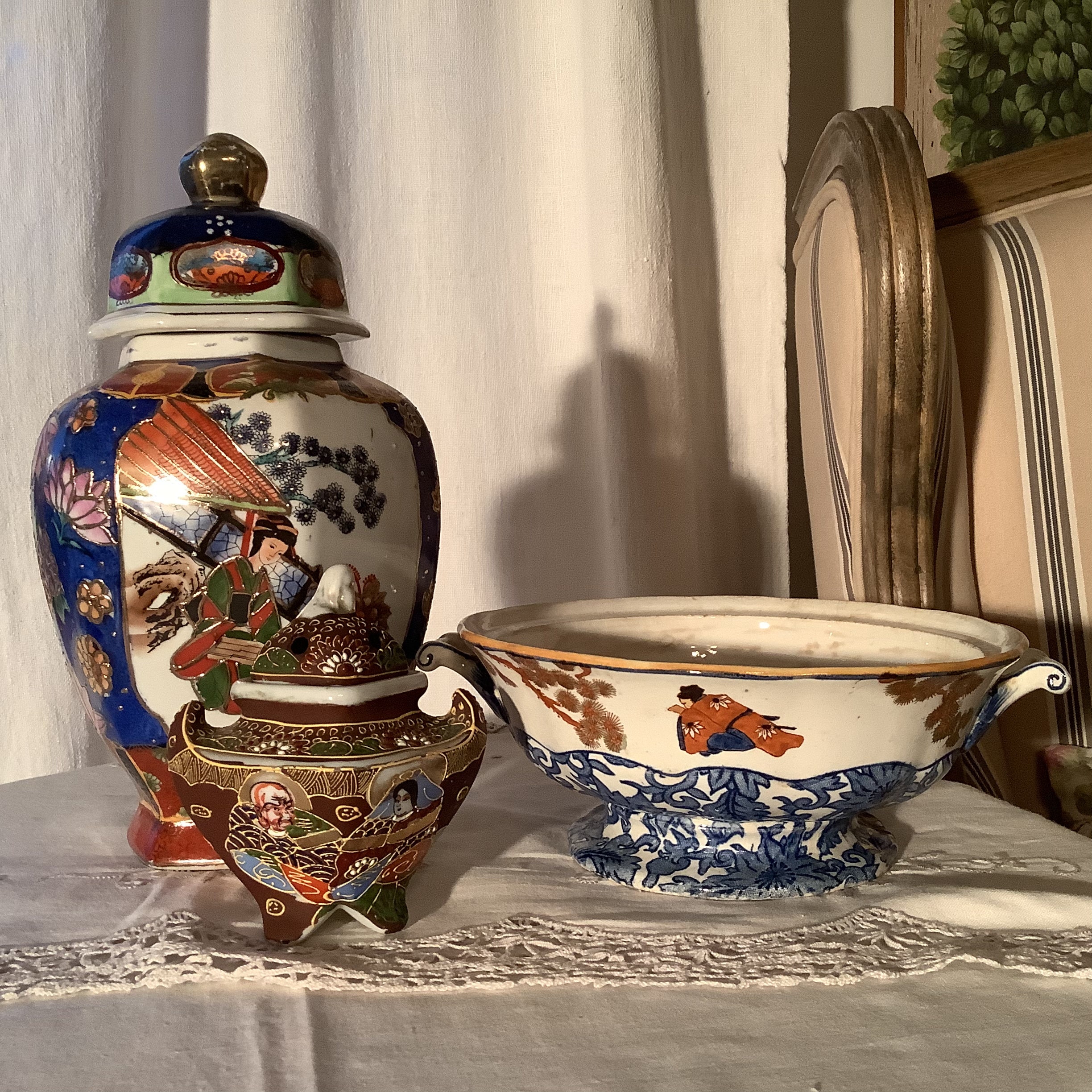 Vintage Satsuma Tureen Planter for Bonsai Tree Oriental Pot Etsy