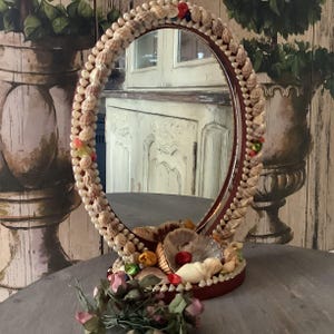 French Vintage Seashell Mirror: Boho Chic Ocean Decor