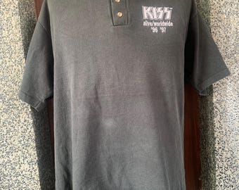 Camiseta vintage de la banda de rock Kiss Tour de los 90