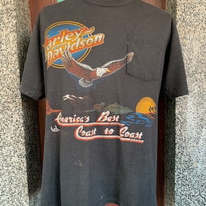 Vintage 80s Harley Davidson American Cycle Pocket T shirt