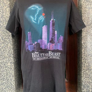 USA製美女と野獣ブロードウェイミュージカルTシャツ Lディズニー