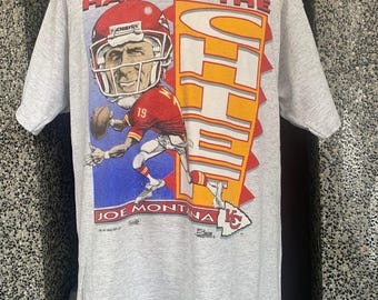 Vintage 90s Joe Montana Kansas City Chiefs NFL Salem T shirt