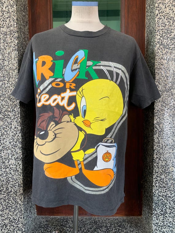 Vintage 90s Looney Tunes Tweety and Taz Halloween Trick or Treat 