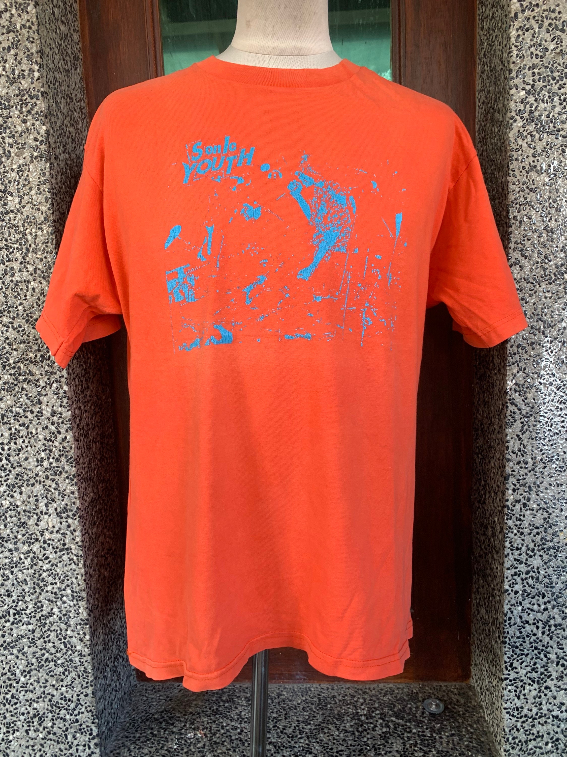 90'S Invincible Sonic Youth T-shirt Black Size XL Vintage