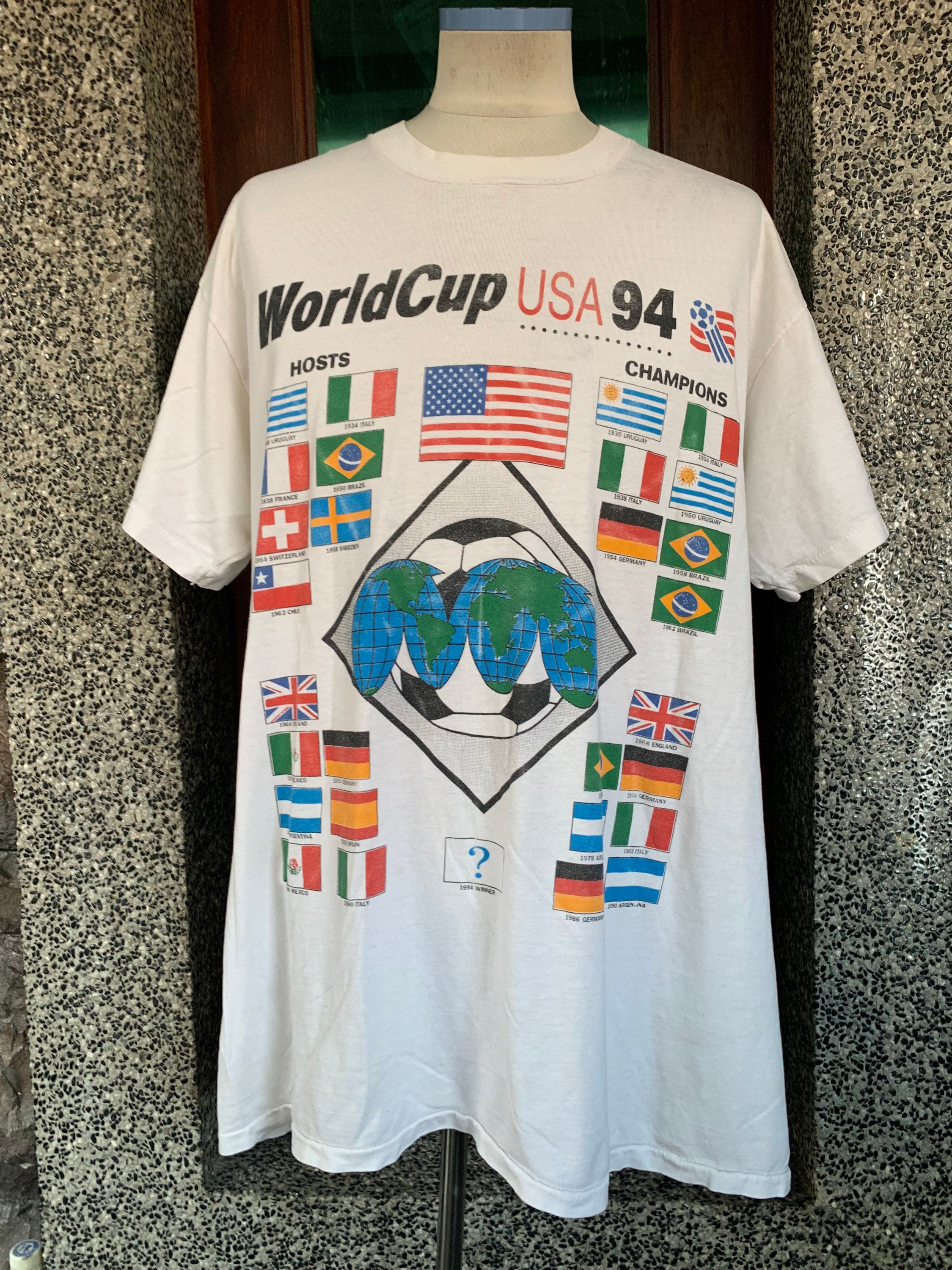 90年代 NEW AMERICAN STYLE FIFA WORLD CUP 1994 スポーツプリントTシャツ メンズL ヴィンテージ /eaa251786