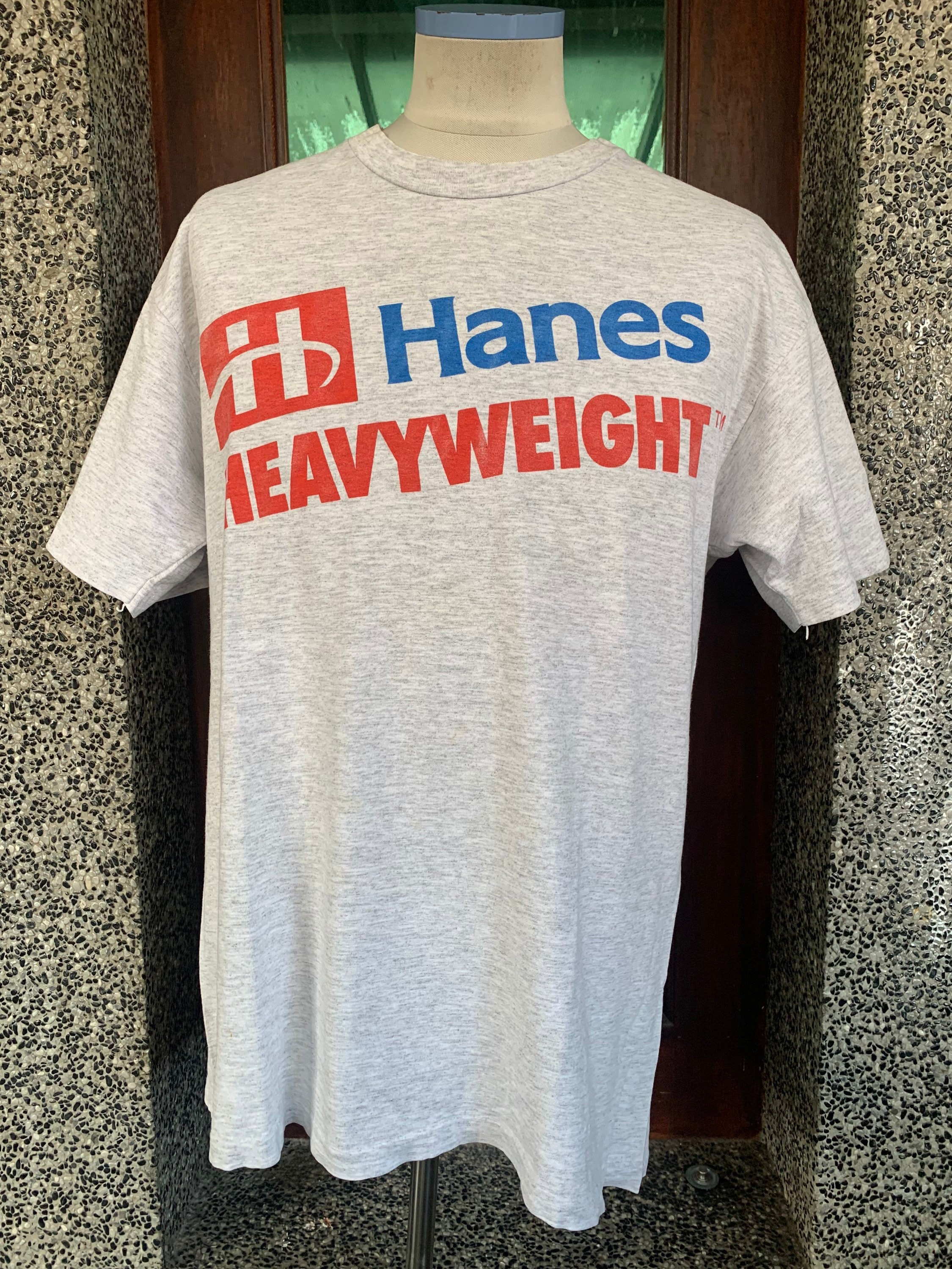 Vintage 90s Hanes Heavyweight Big Logo T Shirt 