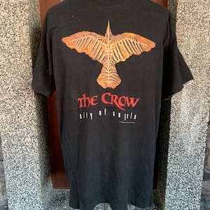 Camiseta vintage de la película de superhéroes sobrenaturales El Cuervo de los años 90