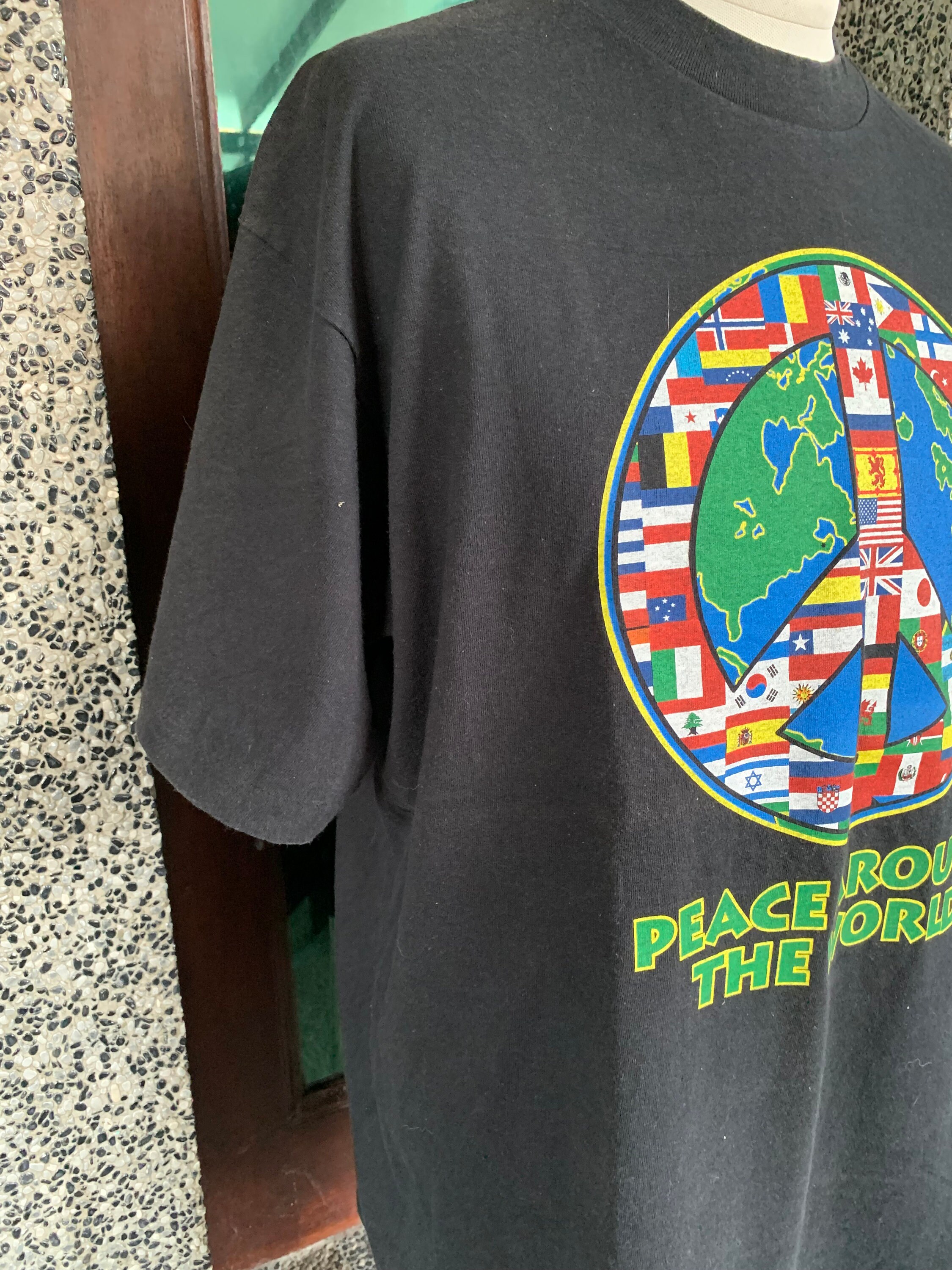 Vintage 90s Peace Around the World T Shirt - Etsy