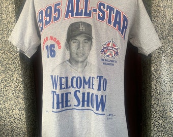 Vintage Hideo Nomo Tornado Warning #16 Los Angeles Dodgers MLB