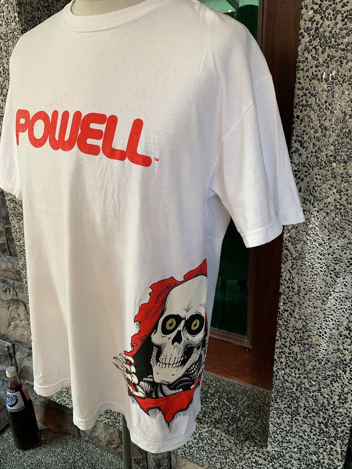 Sweatshirt Vintage Powell Peralta Skateboard - Taille M Vert - Coton USA Années 90
