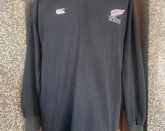 Vintage 90s Canterbury New Zealand All Blacks Steinlager Rugby