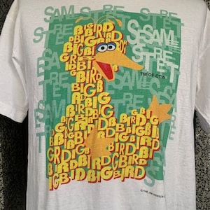 Vintage 90s Sesame Street Big Bird T Shirt Etsy Il Qfm7 