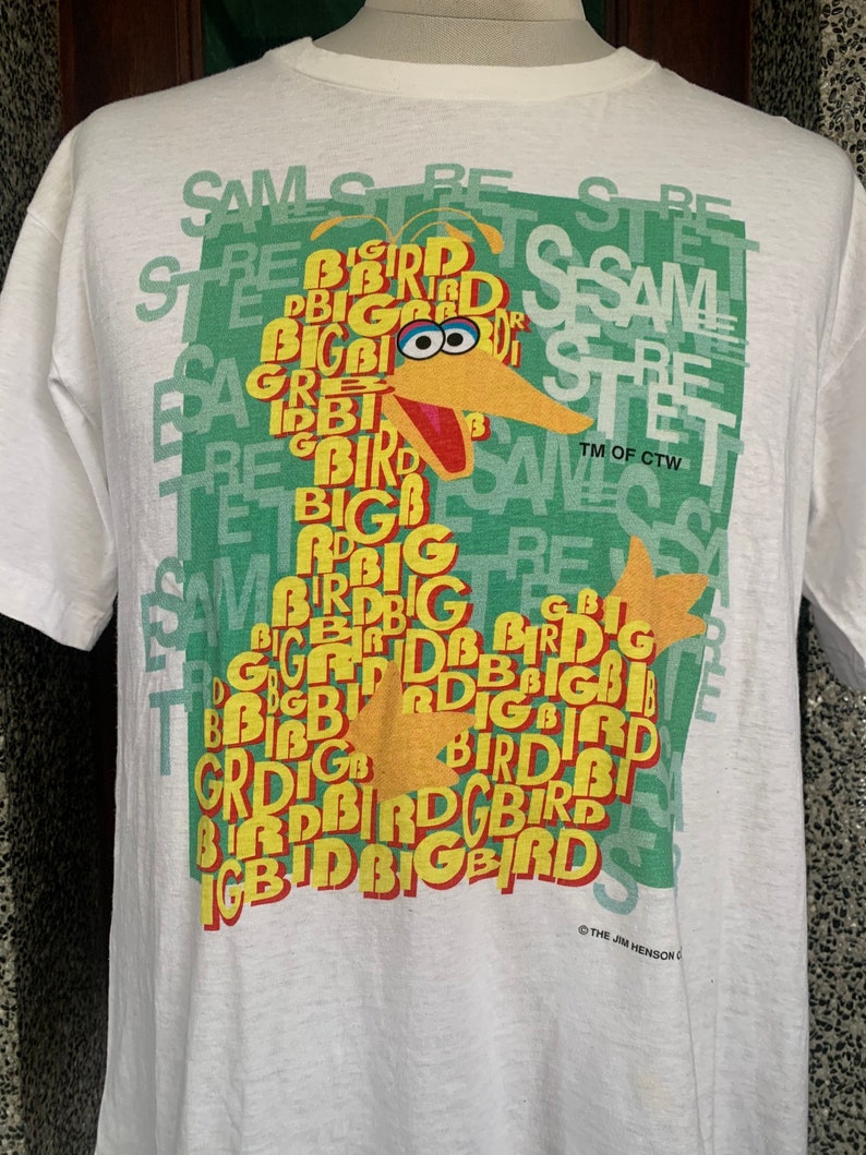 Vintage 90s Sesame Street Big Bird T Shirt Etsy Il Qfm7 