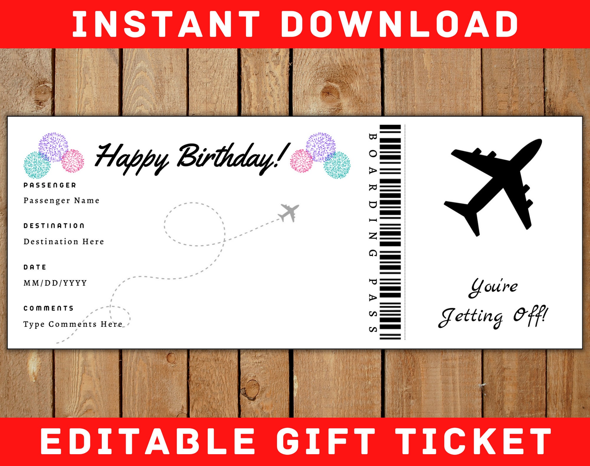 BOARDING PASS Editable Printable Boarding Pass Template - Etsy