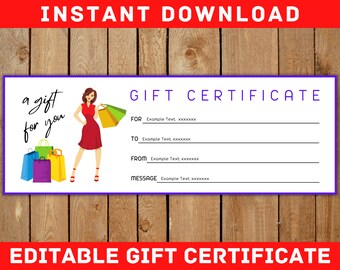 Printable Shopping Spree Coupon - Etsy UK