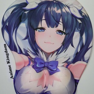 Anime Custom 3D Mouse Pad Non-slip USA Seller Exclusive Sexy Hot Anime Girl 3D Gaming Mouse Pad Oppai Wrist Support Rest Hestia #66