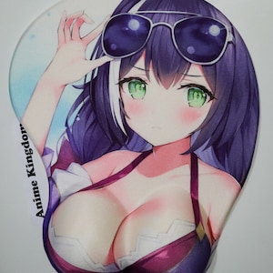 Anime Custom 3D Mouse Pad Non-slip USA Seller Exclusive Sexy Hot Anime Girl 3D Gaming Mouse Pad Oppai Wrist Support Rest Momochi #75