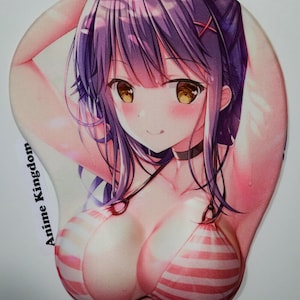 Anime Custom 3D Mouse Pad Non-slip USA Seller Exclusive Sexy Hot Anime Girl 3D Gaming Mouse Pad Oppai Wrist Support Rest #76