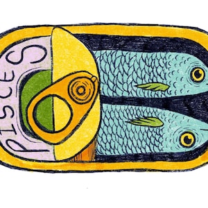 Tinned Fish Pisces Poster