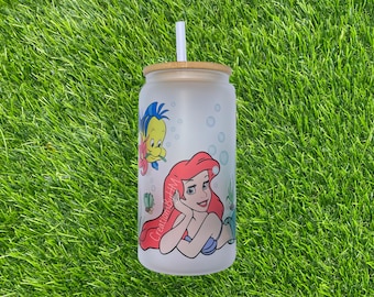 Ariel and friends glass cup