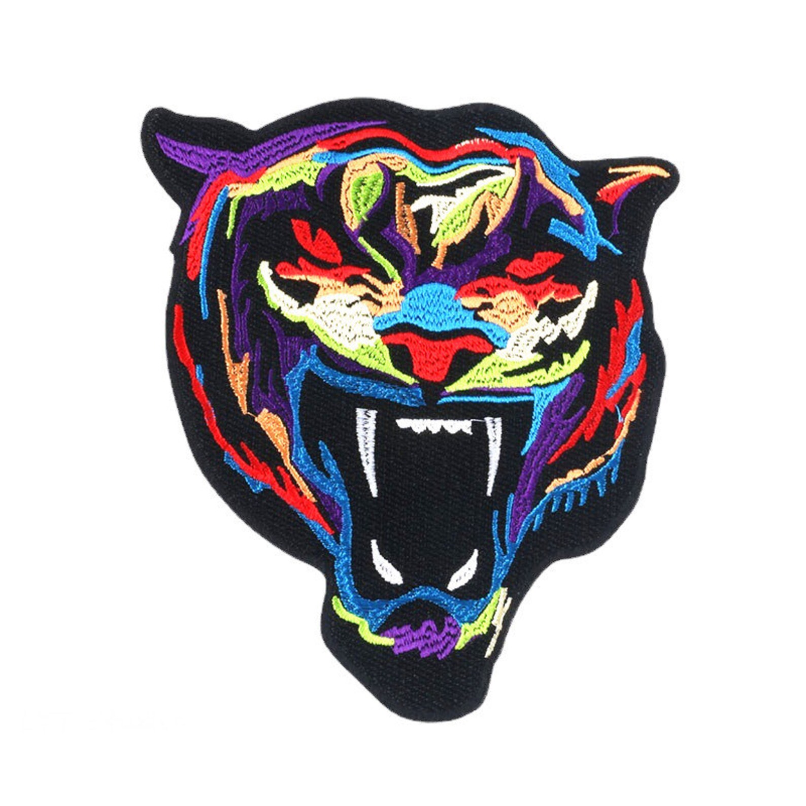 Colorful Tiger Iron on Patch Large Embroidered Patch Etsy